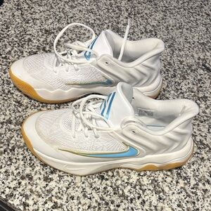 Nike White and Blue Athletic Shoes